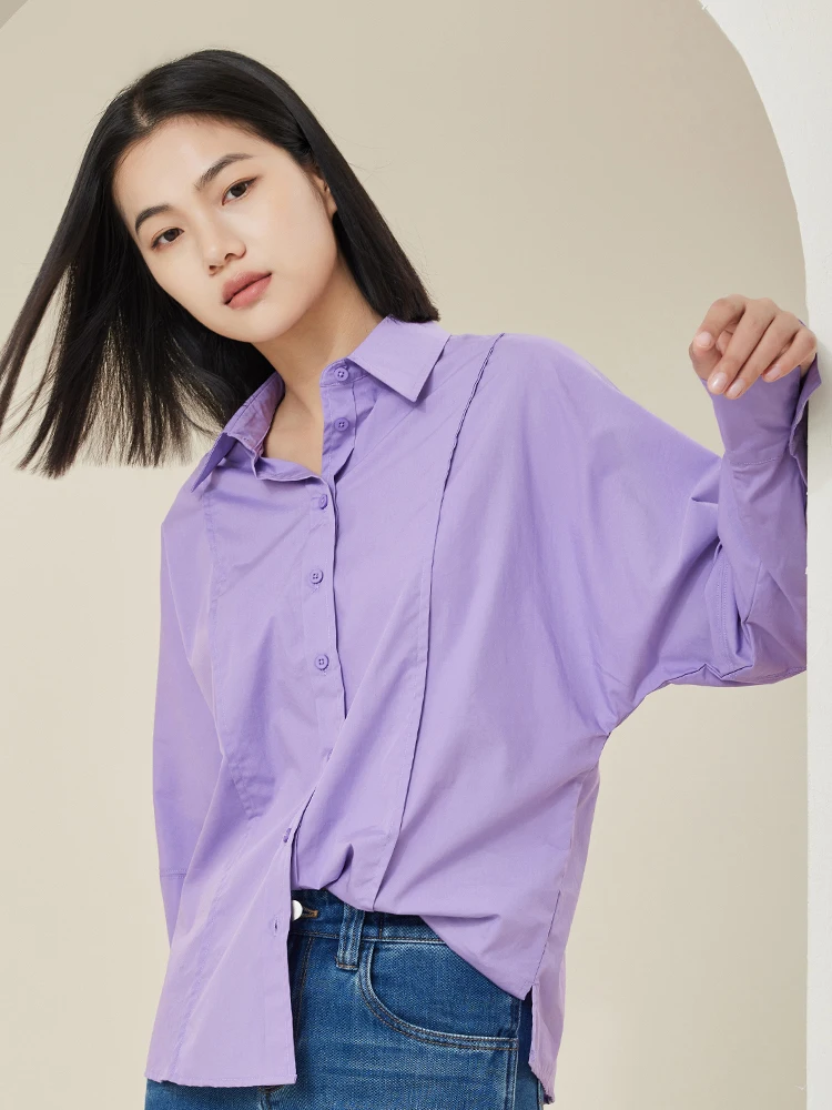 Модная однотонная хлопковая рубашка для женщин с длинными рукавами-летучая мышь, на одной пуговице, приятная к телу, для делового повседневного стиля
Модная однотонная хлопковая рубашка для женщин с длинными рукавами-летучая мышь, на одной пуговице, приятная к телу, для делового повседневного стиля