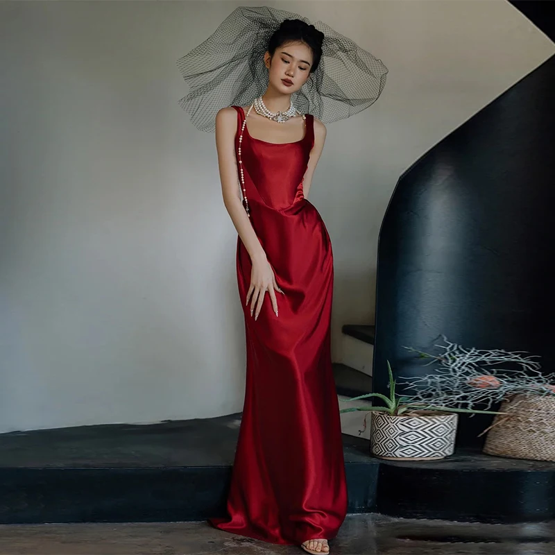 Винтажное атласное длинное вечернее платье для невесты, роскошное свадебное платье-русалка без рукавов для дня рождения или коктейльной вечеринки
Винтажное атласное длинное вечернее платье для невесты, роскошное свадебное платье-русалка без рукавов для дня рождения или коктейльной вечеринки