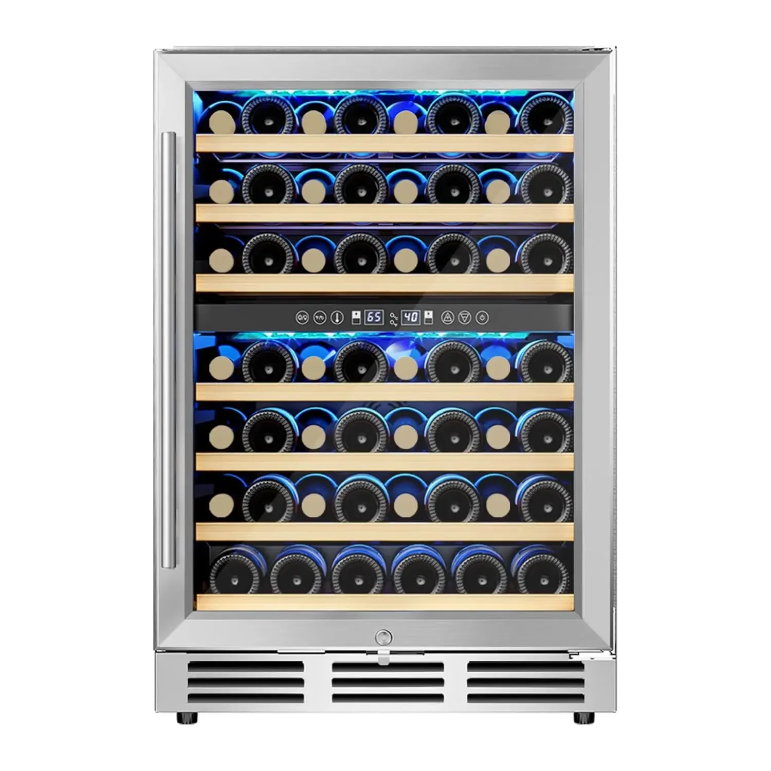 EUHOMY 24 Inch Wine Cooler Refrigerator 54 Bottl-Dual Zone, Built-in or Freestanding Wine Fridge with Glass Door,, Customized
EUHOMY 24 Inch Wine Cooler Refrigerator 54 Bottl-Dual Zone, Built-in or Freestanding Wine Fridge with Glass Door,, Customized