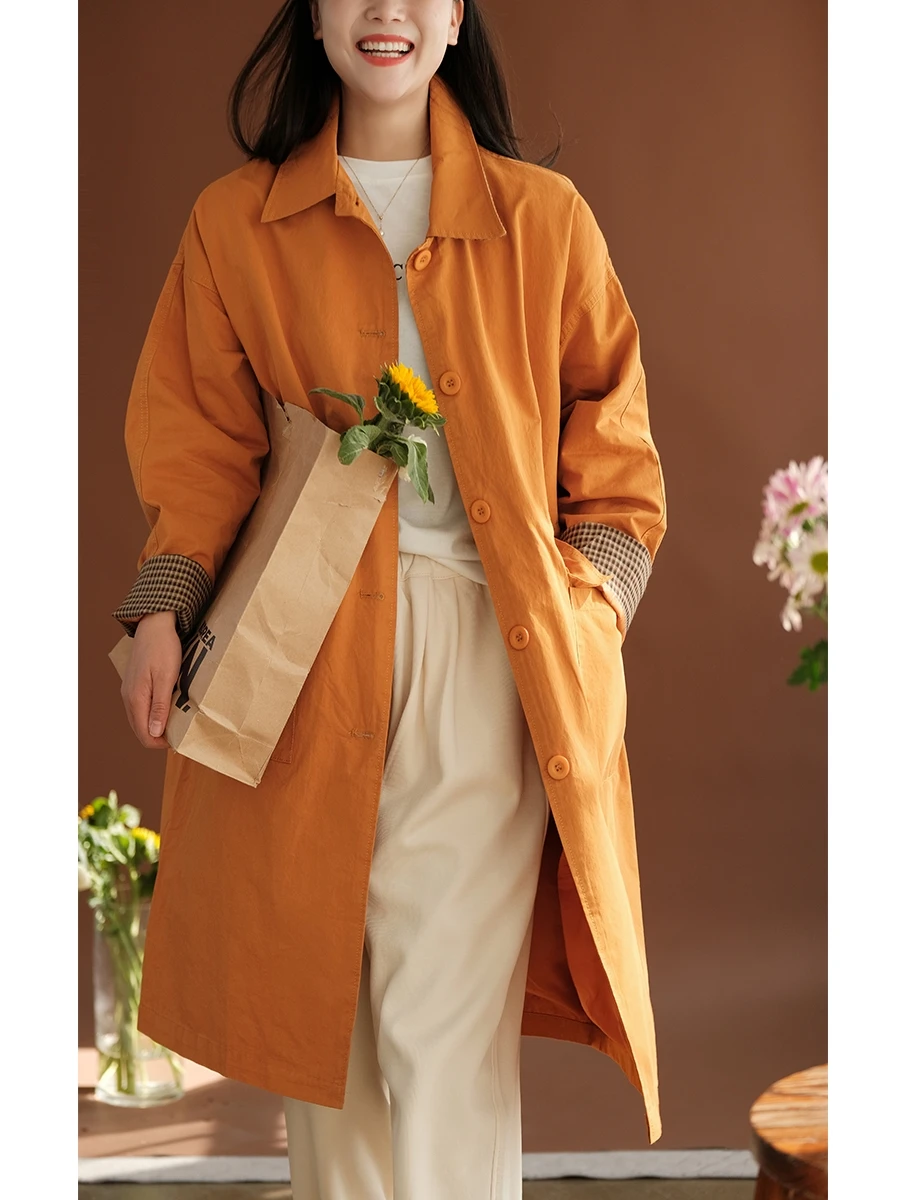 Ele Mid-Length Pure Cotton Windbreaker Jaet High Densi Combed Cotton Color Versatile Women's Outerwear
Ele Mid-Length Pure Cotton Windbreaker Jaet High Densi Combed Cotton Color Versatile Women's Outerwear