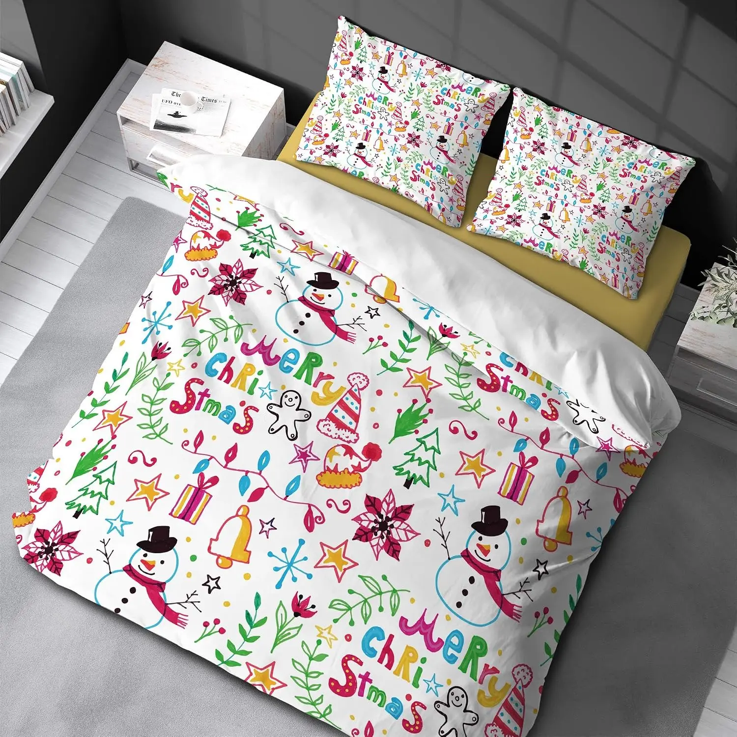 Christmas Anime Bedding Set Colorful Cartoon Duvet Cover 3 Piece Lovely Xmas Quilt Cover with Pillowcases Kids Girls Gift
Christmas Anime Bedding Set Colorful Cartoon Duvet Cover 3 Piece Lovely Xmas Quilt Cover with Pillowcases Kids Girls Gift