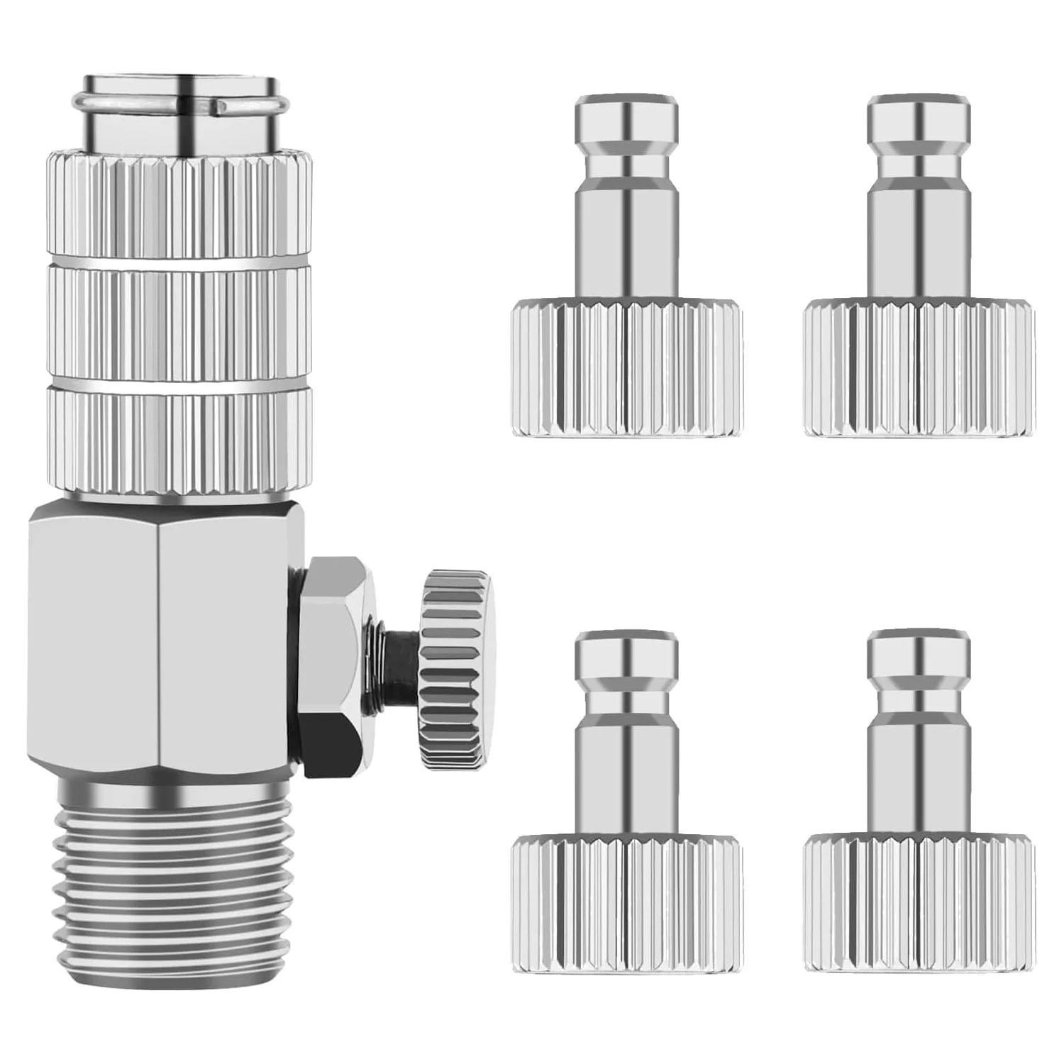 JOYSTAR Airbrush quick disconnect coupler release fitting Adjustment valve Adapter with 5 Male fitting, 1/8" M-F
JOYSTAR Airbrush quick disconnect coupler release fitting Adjustment valve Adapter with 5 Male fitting, 1/8" M-F