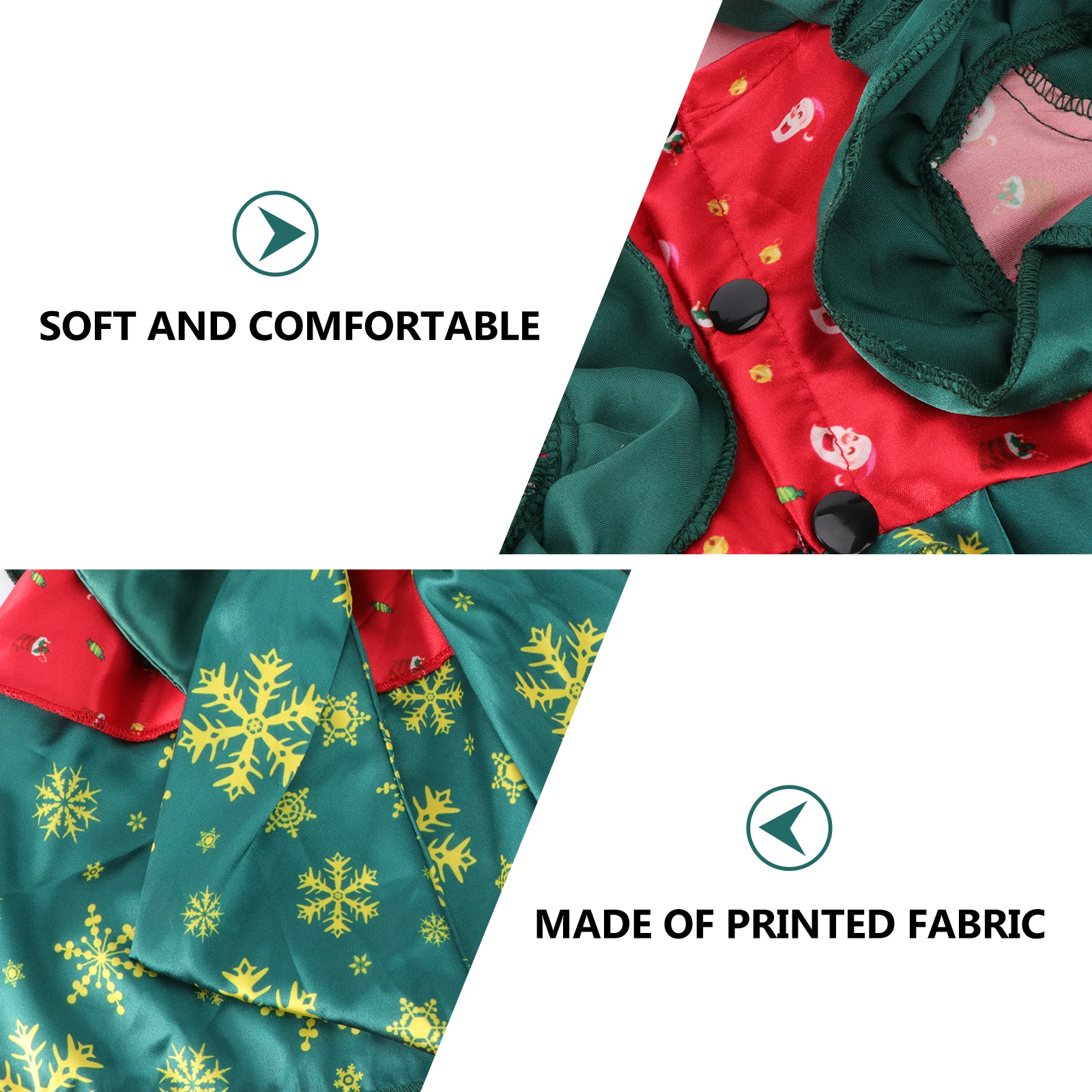 Christmas Pet Clothes Santa Costume Dress Xmas Cat Outfit Lightweight Fabric Comfortable Wear Red Green Snowflakes Pattern
Christmas Pet Clothes Santa Costume Dress Xmas Cat Outfit Lightweight Fabric Comfortable Wear Red Green Snowflakes Pattern
