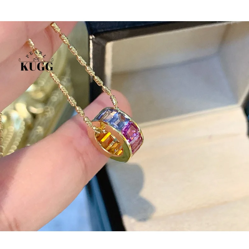 KUGG 100% 18K Yellow Gold Necklace 2.82carat Natural Color Sapphire Pendant Necklace Fashion Design High Party Jewelry for Women
KUGG 100% 18K Yellow Gold Necklace 2.82carat Natural Color Sapphire Pendant Necklace Fashion Design High Party Jewelry for Women
