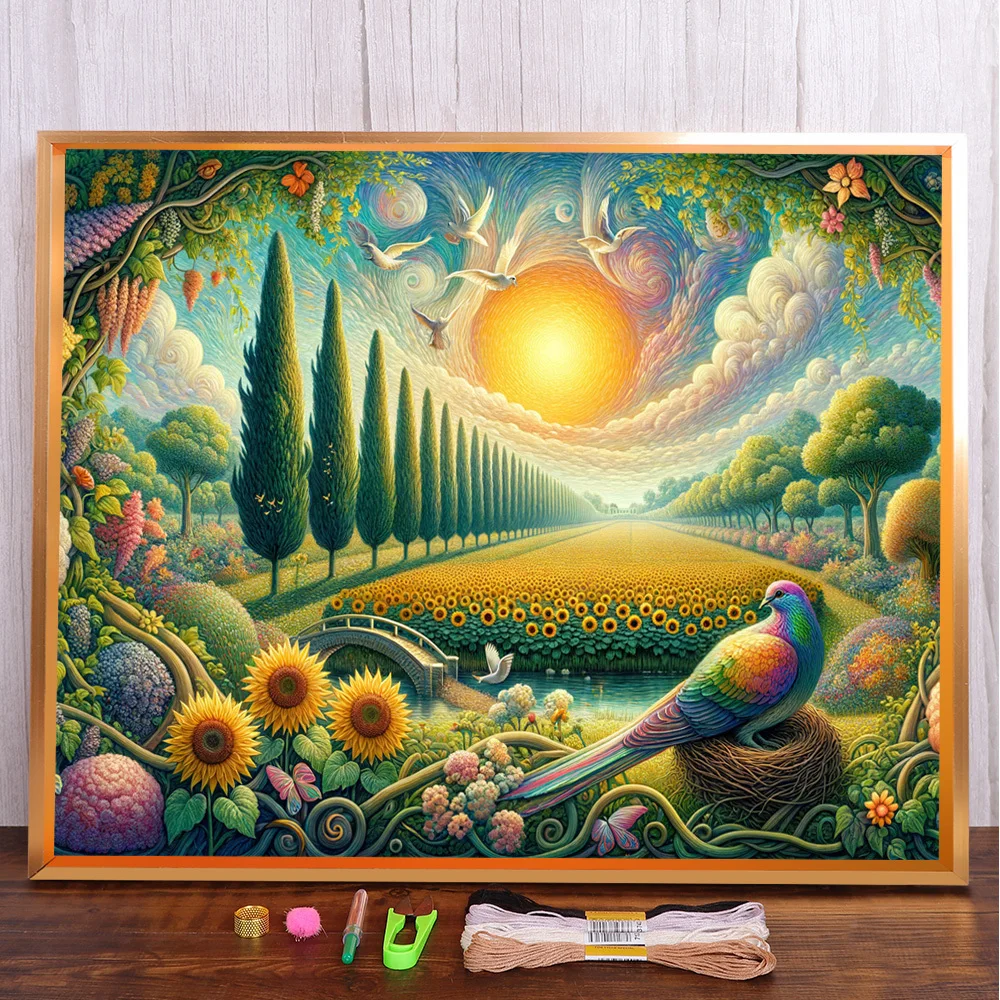 Scenery Sunsine Printed Canvas Cross-Stitch DIY Embroidery Complete Kit Needlework Handiwork Hobby Craft Home Decor Needle Floss
Scenery Sunsine Printed Canvas Cross-Stitch DIY Embroidery Complete Kit Needlework Handiwork Hobby Craft Home Decor Needle Floss