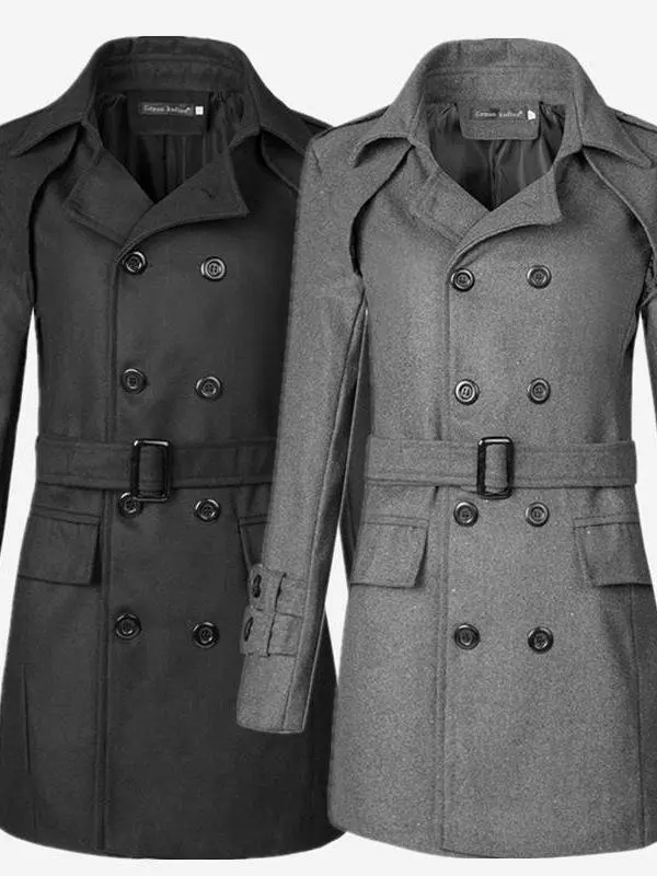 Мужское шерстяное пальто средней длины с поясом, в стиле ретро, двубортное, для осенне-зимнего сезона
Мужское шерстяное пальто средней длины с поясом, в стиле ретро, двубортное, для осенне-зимнего сезона