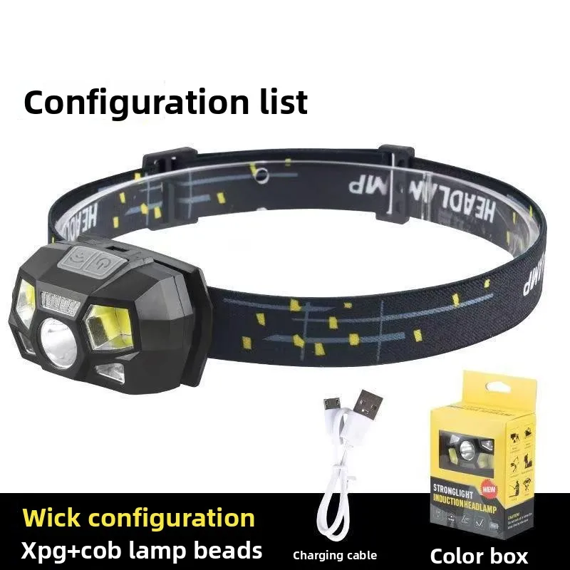 High-Brightness Motion-Sensing COB Headlamp Outdoor Cycling Light COB Rechargeable Night Running Light High-Brightness Headlamp
High-Brightness Motion-Sensing COB Headlamp Outdoor Cycling Light COB Rechargeable Night Running Light High-Brightness Headlamp