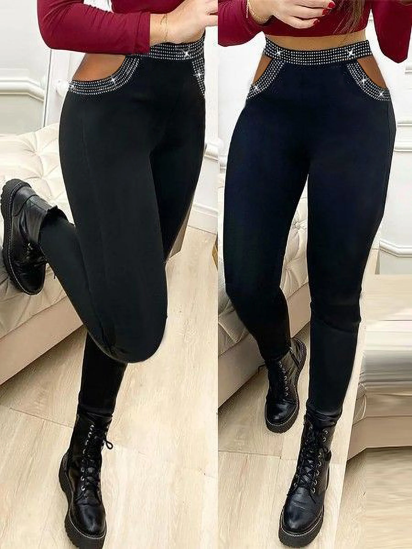 Women's diamond waist pants for going out sexy leggings| slim casual spring and summer leggings| sexy hollow pencil pants
Women's diamond waist pants for going out sexy leggings| slim casual spring and summer leggings| sexy hollow pencil pants