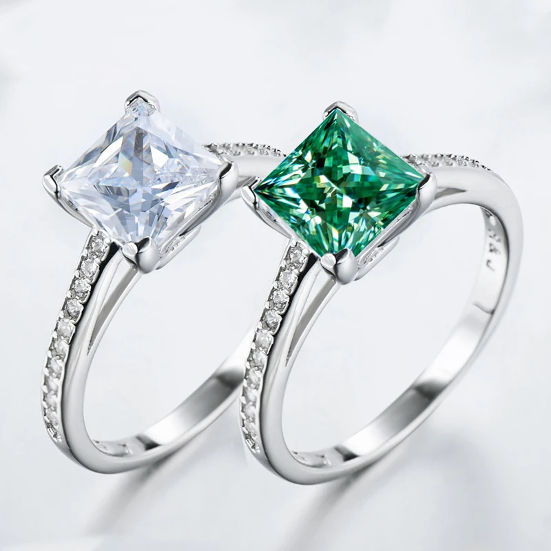 Luxury 100% True Square Moissanite Ring with Certificate Passed Diamond Test S925 Silver Ring Women Jewelry Gift 
Luxury 100% True Square Moissanite Ring with Certificate Passed Diamond Test S925 Silver Ring Women Jewelry Gift