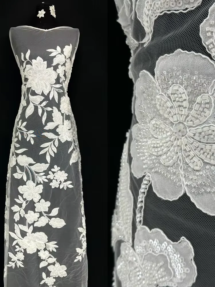 High Quality African Lace Fabric Soft Tulle Mesh with Sequin Beads for Wedding Sewing French Nigerian Style
High Quality African Lace Fabric Soft Tulle Mesh with Sequin Beads for Wedding Sewing French Nigerian Style
