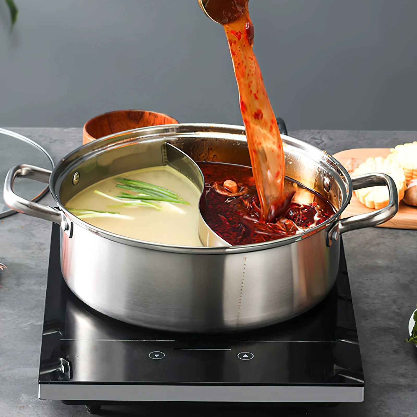 Stainless Steel Hot Pot 26cm Soup Pot High Temperature Cooking Boiler Electric Gas Stove Stockpot Olla Induction Ramen
Stainless Steel Hot Pot 26cm Soup Pot High Temperature Cooking Boiler Electric Gas Stove Stockpot Olla Induction Ramen
