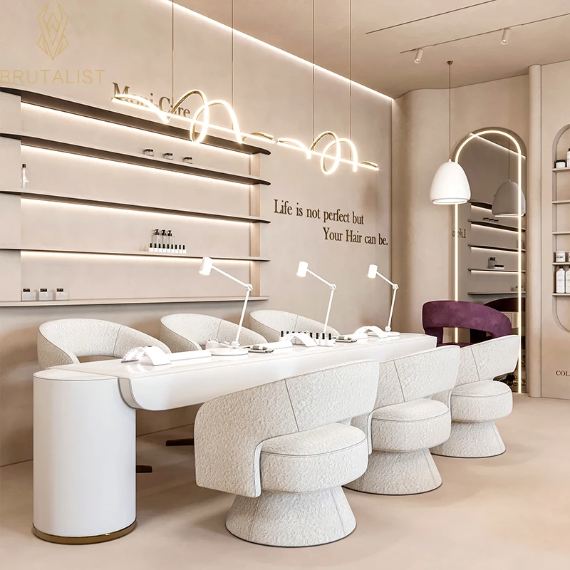 Modern Luxury Modern Beige Nail Furniture Custom Nail Salon Shop Interior Design Beauty Hair Salon Furniture
Modern Luxury Modern Beige Nail Furniture Custom Nail Salon Shop Interior Design Beauty Hair Salon Furniture