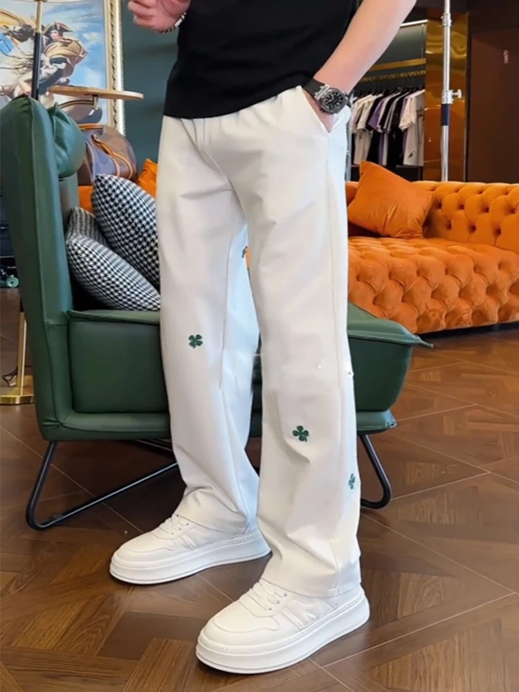 Summer Fashion Simple Casual Pants Men's Trendy Loose Straight Leg Pants Youthful Embroidered Lucky Grass Long Pants
Summer Fashion Simple Casual Pants Men's Trendy Loose Straight Leg Pants Youthful Embroidered Lucky Grass Long Pants