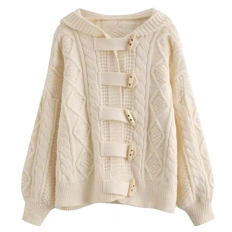 2024 Autumn Clothing New Product Pure Hand Knitting Fried Dough Twist Bull Horn Buckle Hooded Coat Women's Sweater Pure Support
2024 Autumn Clothing New Product Pure Hand Knitting Fried Dough Twist Bull Horn Buckle Hooded Coat Women's Sweater Pure Support