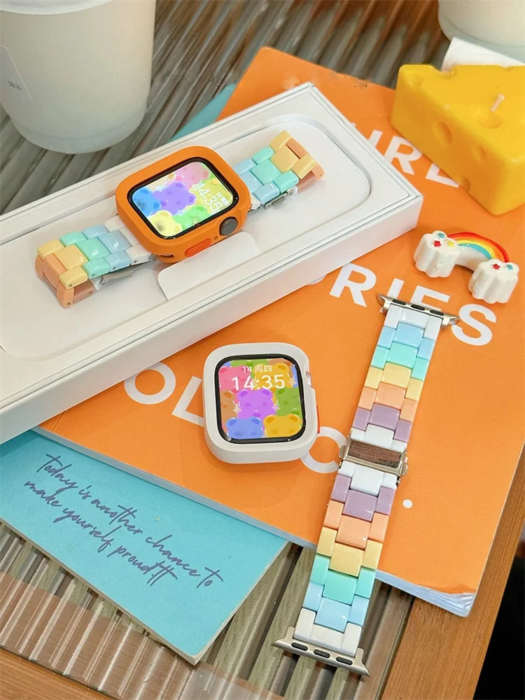Korea Cute Candy Color Strap + Case For Apple Watch Band Ultra2 49 45 44mm 41 40 Correa Men Women Band For Watch Series 9 8 7 SE
Korea Cute Candy Color Strap + Case For Apple Watch Band Ultra2 49 45 44mm 41 40 Correa Men Women Band For Watch Series 9 8 7 SE