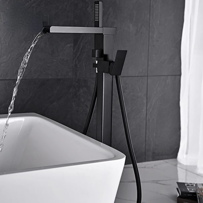 Stand alone style Contemporary waterfall faucet matter black floor standing shower set
Stand alone style Contemporary waterfall faucet matter black floor standing shower set