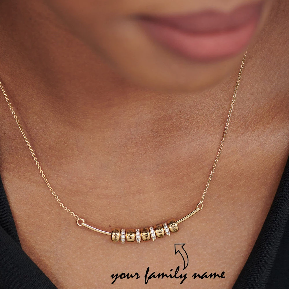Personnalisé Smile Bar Necklace for Women with Custom Name Beads & Crystal Charms Stainless Steel Jewelry Colar Mothers Day Gift
Personnalisé Smile Bar Necklace for Women with Custom Name Beads & Crystal Charms Stainless Steel Jewelry Colar Mothers Day Gift