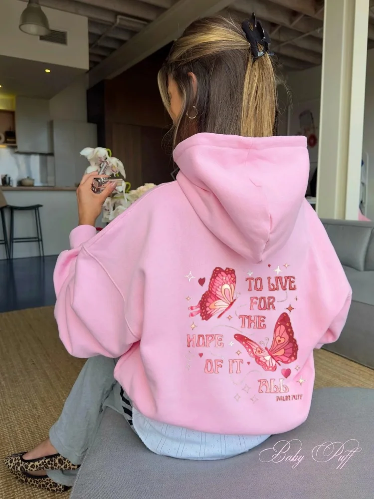 Animal Butterfly Print Letter Hoodies Women's Spring Autumn Casual Long Sleeve Sportswear Harajuku Fashion loose Sweatshirt Coat
Animal Butterfly Print Letter Hoodies Women's Spring Autumn Casual Long Sleeve Sportswear Harajuku Fashion loose Sweatshirt Coat