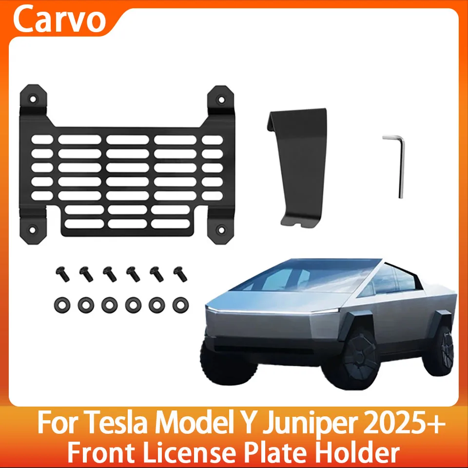 Держатель номерного знака для Tesla Cybertruck 2024 2025, черный алюминиевый сплав, рамка для переднего номерного знака, крепление, внешние аксессуары
Держатель номерного знака для Tesla Cybertruck 2024 2025, черный алюминиевый сплав, рамка для переднего номерного знака, крепление, внешние аксессуары