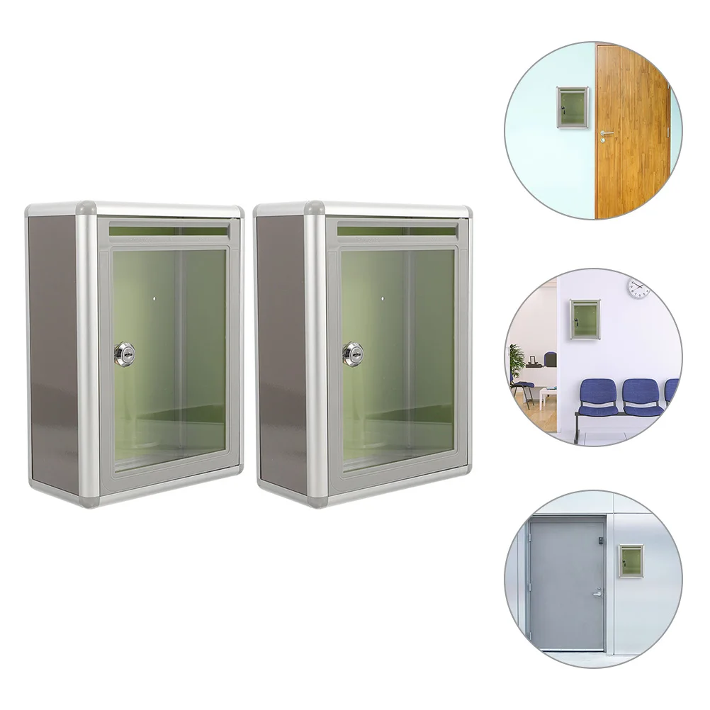2pcs Transparent Mailbox Grey Aluminum Alloy Wall Mounted Locking Durable Suggestion Box Ballot Box Metal Wall Mailbox Suitable
2pcs Transparent Mailbox Grey Aluminum Alloy Wall Mounted Locking Durable Suggestion Box Ballot Box Metal Wall Mailbox Suitable