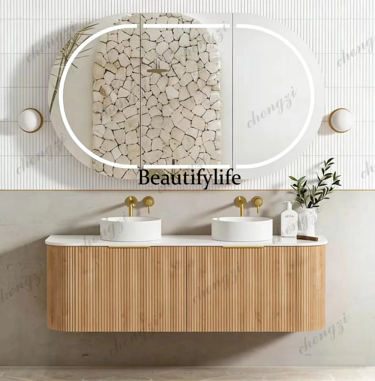 Customized log wind circular arc bathroom cabinet combination table basin washing table rock slab hand washing basin cabinet
Customized log wind circular arc bathroom cabinet combination table basin washing table rock slab hand washing basin cabinet
