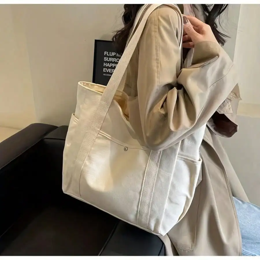 Multi Pocket Tote Bag For Women Canvas Bag With Handle Bag Large Capacity Purse Reusable Handbag, Canvas Tote Bag, Perfect For Daily Use And Travel, Tote Bags For Students, Multiple Compartments, Perfect For Beach IK41
Multi Pocket Tote Bag For Women Canvas Bag With Handle Bag Large Capacity Purse Reusable Handbag, Canvas Tote Bag, Perfect For Daily Use And Travel, Tote Bags For Students, Multiple Compartments, Perfect For Beach IK41