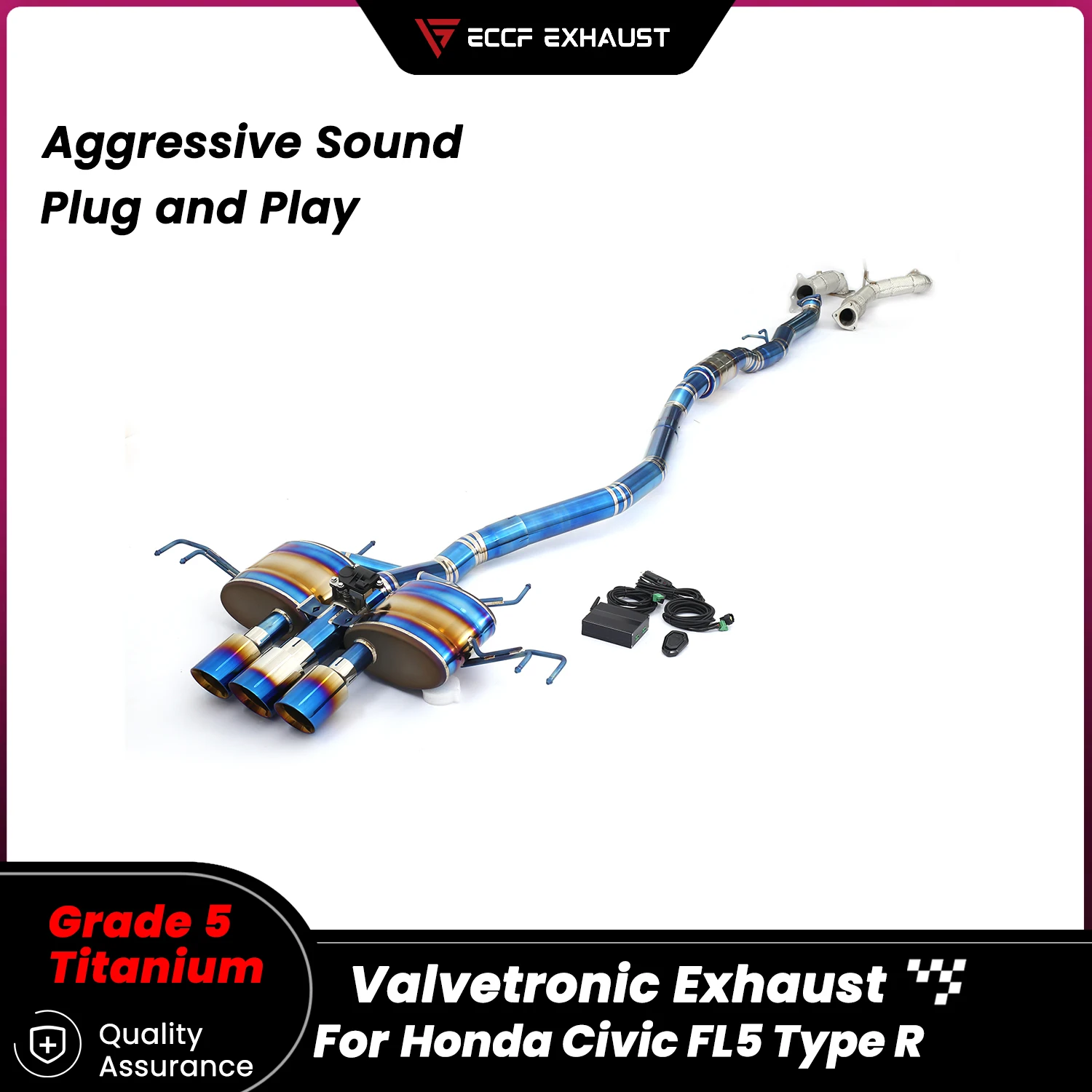 Sporty Titanium Valved Catback Exhaust With Downpipe For Honda Civic FL5 Type R Aggressive Exhaust Sound Performance Upgrade
Sporty Titanium Valved Catback Exhaust With Downpipe For Honda Civic FL5 Type R Aggressive Exhaust Sound Performance Upgrade