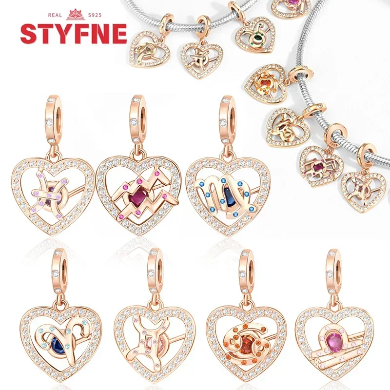 Twelve Constellations 925 Sterling Silver Heart Charms Bead Gemini Capricorn Fit Original Bracelet Diy Jewelry Gift for Women
Twelve Constellations 925 Sterling Silver Heart Charms Bead Gemini Capricorn Fit Original Bracelet Diy Jewelry Gift for Women