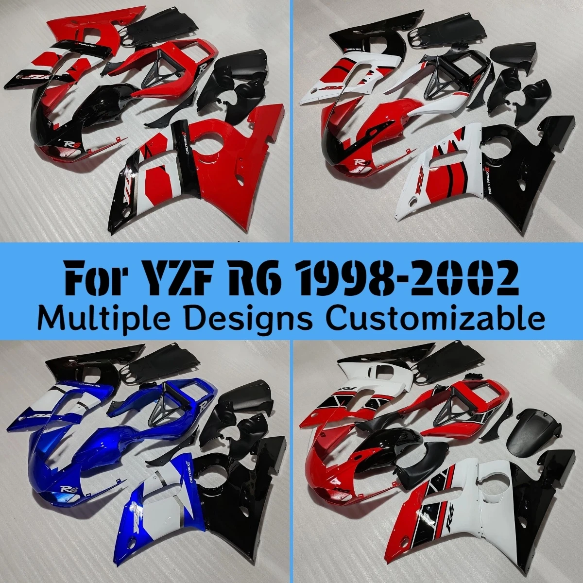 Motorcycle Fairing Kit for YAMAHA YZF R6 1998 1999 2000 2001 2002 Refitting Customized Body Parts Fairings YZFR6 98 99 00 01 02
Motorcycle Fairing Kit for YAMAHA YZF R6 1998 1999 2000 2001 2002 Refitting Customized Body Parts Fairings YZFR6 98 99 00 01 02