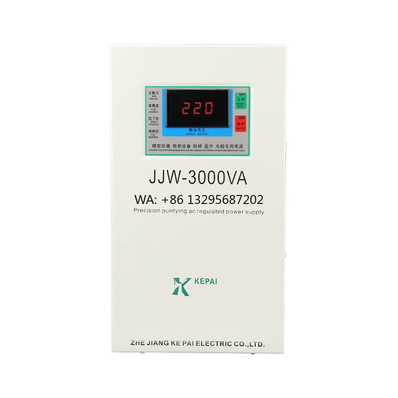 JJW-3KVA Factory Direct Sale Three-Phase Precision Purified Copper Power Supply AC Voltage Stabilizer
JJW-3KVA Factory Direct Sale Three-Phase Precision Purified Copper Power Supply AC Voltage Stabilizer