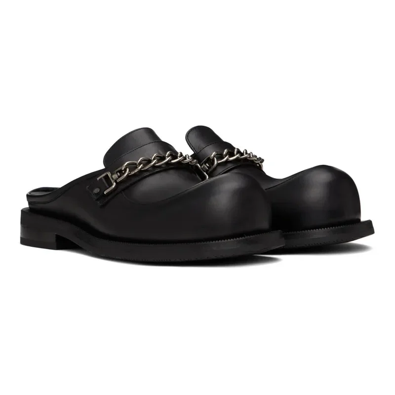 Round Toe Chunky Flat Half Slippers Metal Button Chain Men Shoes Retro Casual Flat Man Shoes Slip-on Summer Comfortable Loafers
Round Toe Chunky Flat Half Slippers Metal Button Chain Men Shoes Retro Casual Flat Man Shoes Slip-on Summer Comfortable Loafers