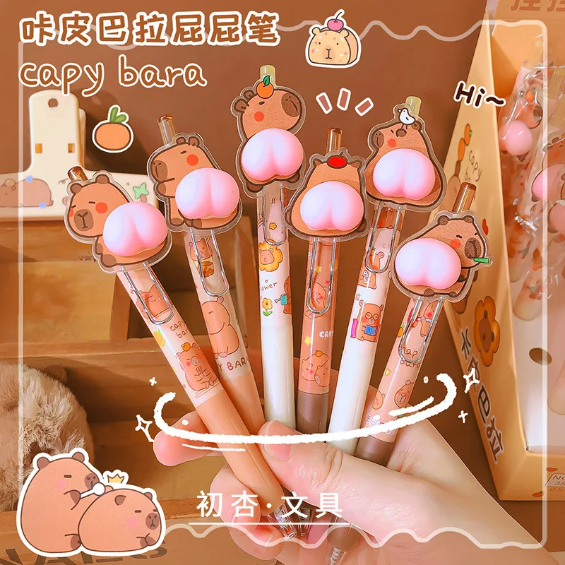 Kawaii Capybara Gel Pens, with Novelty Decompression Cartoon Toys,quick Drying Blackink Push Pen, Suitable for Study Andoffice
Kawaii Capybara Gel Pens, with Novelty Decompression Cartoon Toys,quick Drying Blackink Push Pen, Suitable for Study Andoffice