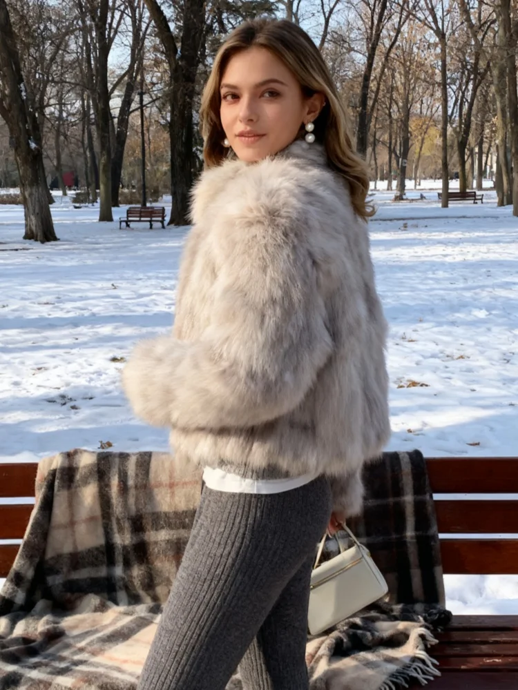 Vintage Faux Fur Stand Collar Coat Women Elegant Loose Plush Single Breasted Coats Female New Winter Chic Street Outerwear
Vintage Faux Fur Stand Collar Coat Women Elegant Loose Plush Single Breasted Coats Female New Winter Chic Street Outerwear