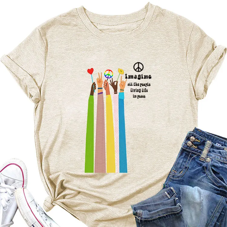 Loose fashion T-shirt I M A Gine all the new print summer casual short-sleeved shirt
Loose fashion T-shirt I M A Gine all the new print summer casual short-sleeved shirt
