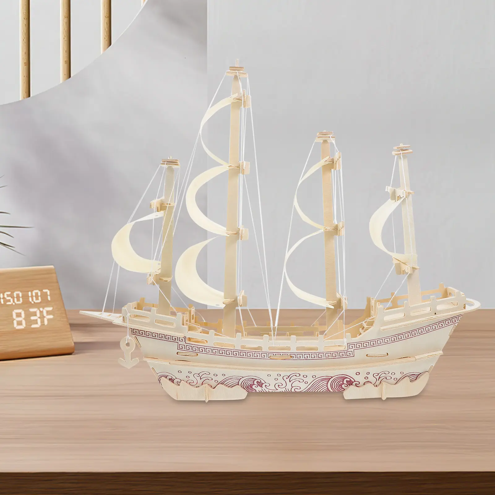 Деревянный 3D-пазл «Древний шелковый торговый корабль»: Модель парусника для домашнего декора и украшения стола
Деревянный 3D-пазл «Древний шелковый торговый корабль»: Модель парусника для домашнего декора и украшения стола
