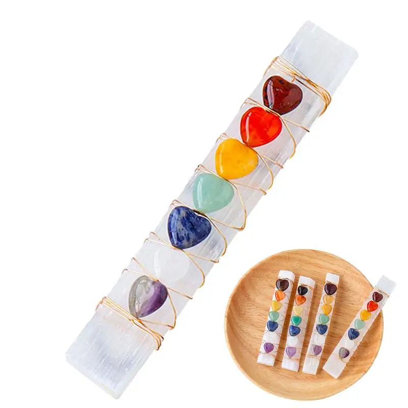 Natural Crystal Handmade Energy Bar Seven Colors Love Plaster Stick 7 Chakras Reiki Healing Crystal Wire Wrapped Selenite Stick
Natural Crystal Handmade Energy Bar Seven Colors Love Plaster Stick 7 Chakras Reiki Healing Crystal Wire Wrapped Selenite Stick