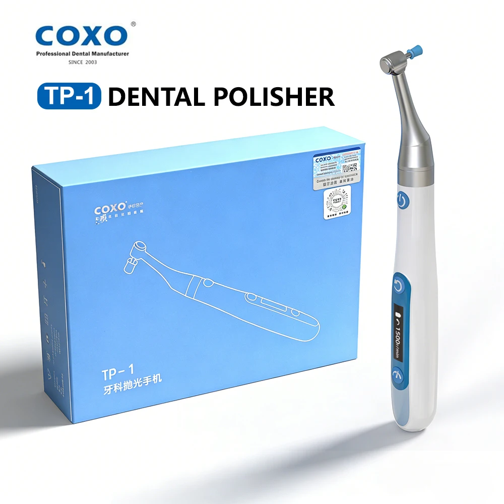 Стоматологический электрический полировщик COXO TP-1 для чистки зубов с мини-контрауглом, 500-5000 об/мин, инструмент для полировки в стоматологии
Стоматологический электрический полировщик COXO TP-1 для чистки зубов с мини-контрауглом, 500-5000 об/мин, инструмент для полировки в стоматологии