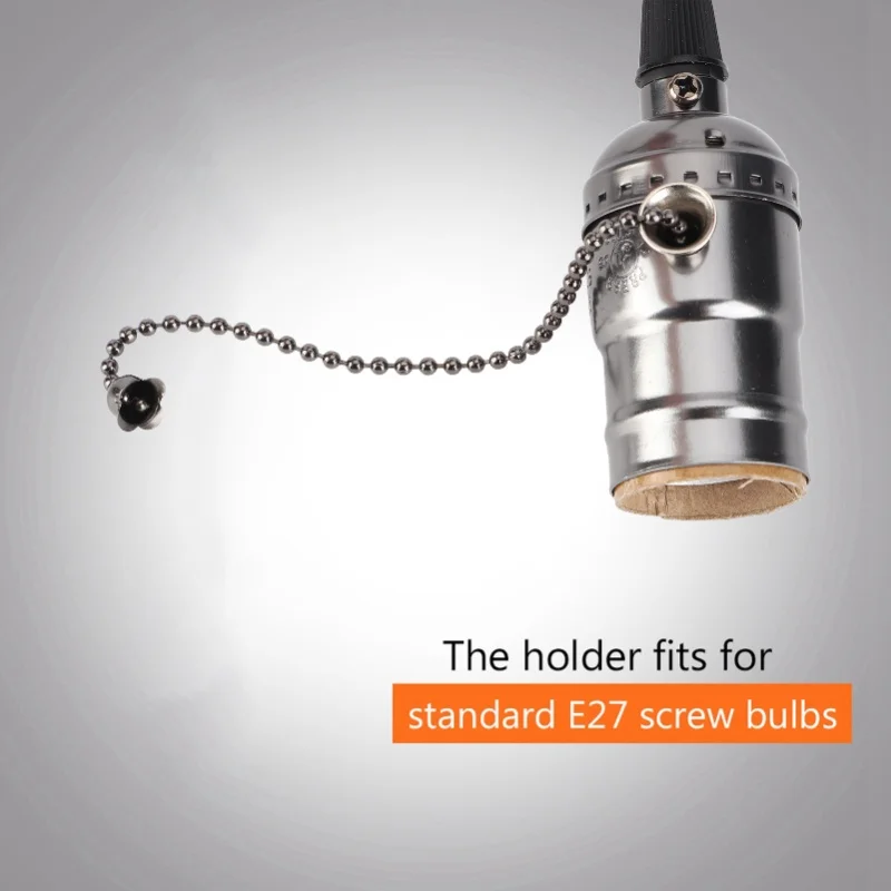 E26 Vintage Pendant Light Holder With Pull Chain Switch Lamp Base Ceiling Mounted (Black)
E26 Vintage Pendant Light Holder With Pull Chain Switch Lamp Base Ceiling Mounted (Black)