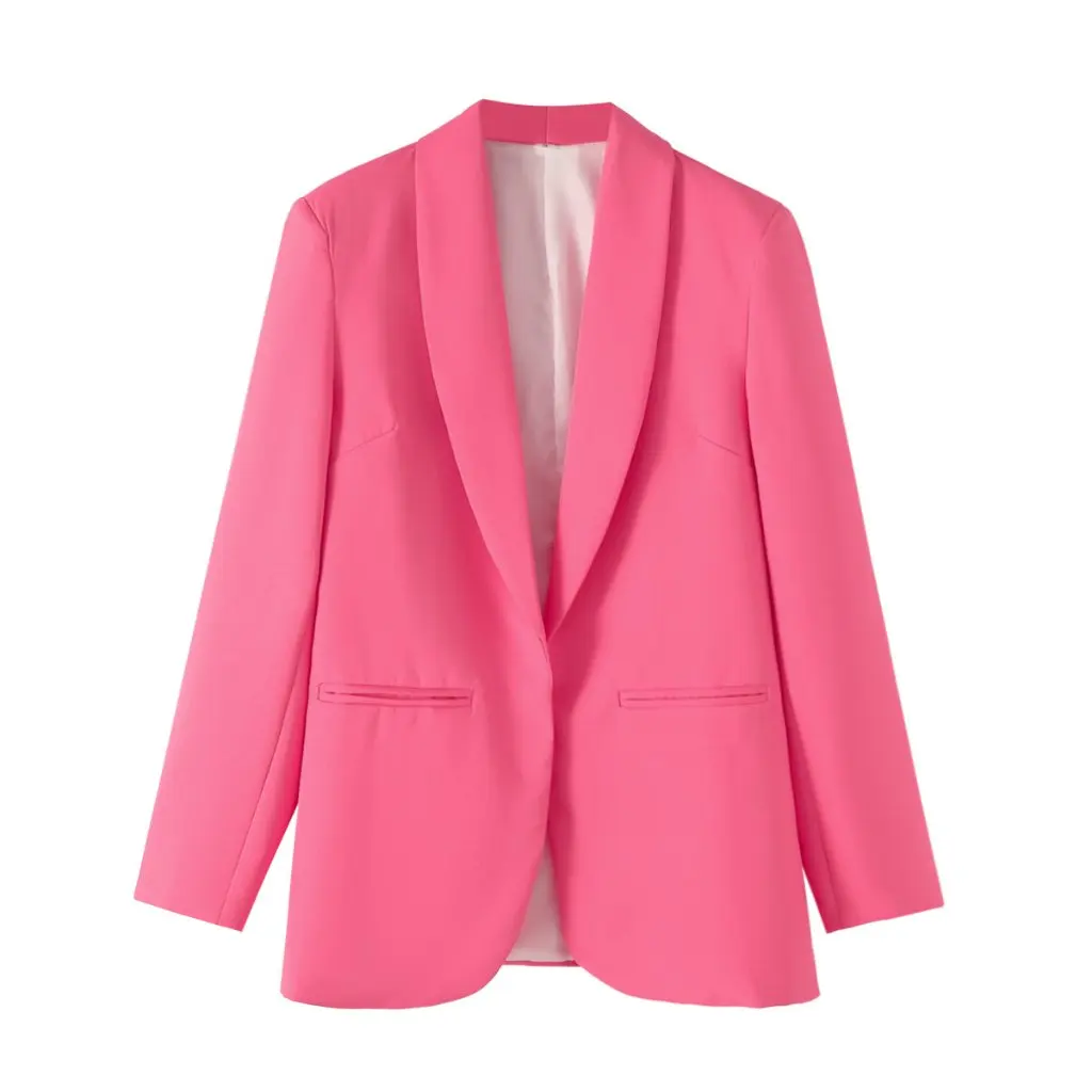 Autumn Women's Buttonless Suit Jacket Loose Casual Pure Color European And American Style Wholesale Export B129084 
Autumn Women's Buttonless Suit Jacket Loose Casual Pure Color European And American Style Wholesale Export B129084