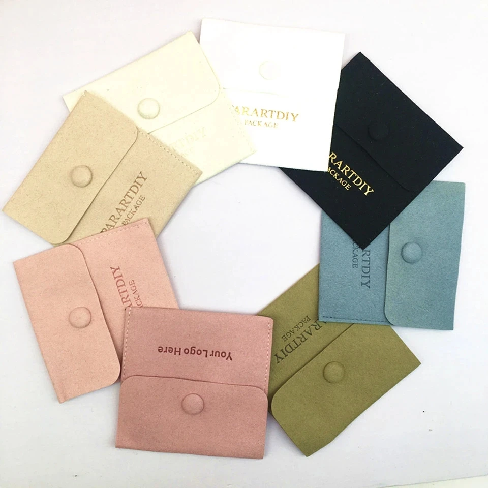 50 Personalized Logo Size Microfiber Jewelry Gift Pouch Velvet Snap Button Rings Earrings Packaging Organizer Wedding Favors Bag
50 Personalized Logo Size Microfiber Jewelry Gift Pouch Velvet Snap Button Rings Earrings Packaging Organizer Wedding Favors Bag