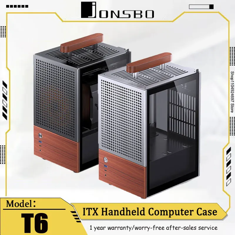 JONSBO T6 Черный корпус ITX с ручкой для компьютера Корпус из алюминиевого сплава 3 мм Корпус из алюминиевого сплава 8 мм Северная Америка Черный орех из цельного дерева MINI PC Case 
JONSBO T6 Черный корпус ITX с ручкой для компьютера Корпус из алюминиевого сплава 3 мм Корпус из алюминиевого сплава 8 мм Северная Америка Черный орех из цельного дерева MINI PC Case