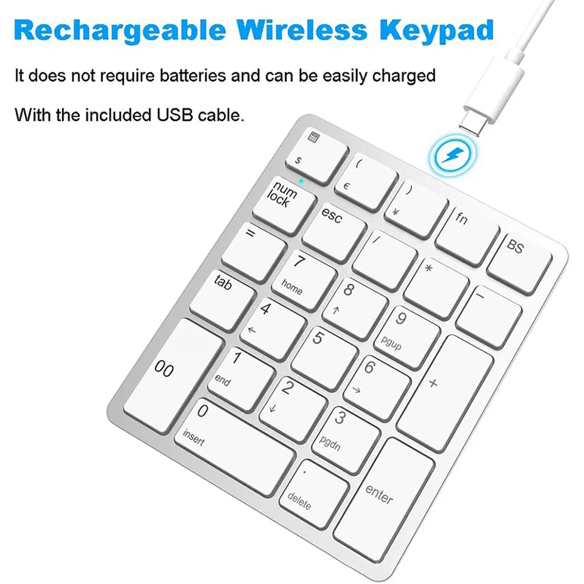 Popular Wireless Numeric Keyboard 2.4GHz Wireless Rechargeable Numeric Keyboard for Laptops White
Popular Wireless Numeric Keyboard 2.4GHz Wireless Rechargeable Numeric Keyboard for Laptops White