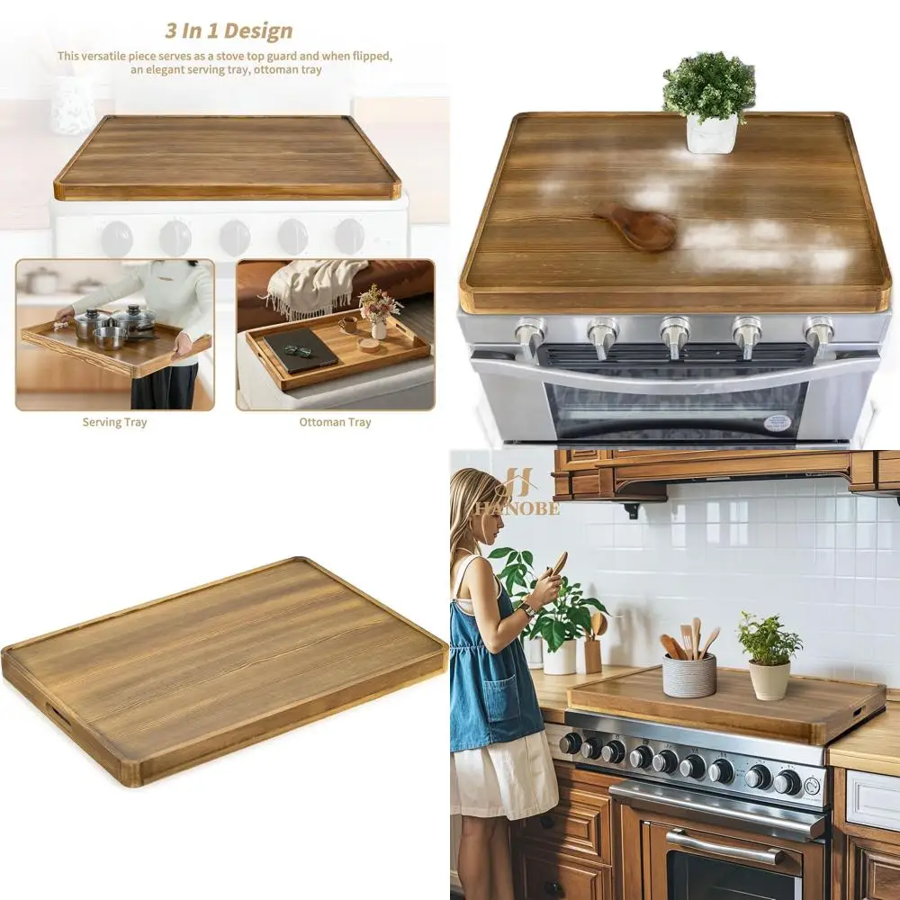 Wooden Stove Top Cover for Electric and Gas Stoves with Handles
Wooden Stove Top Cover for Electric and Gas Stoves with Handles