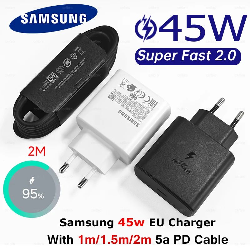 Оригинальное зарядное устройство Samsung 45W PD, 2 м, USB Type-C, адаптер для сверхбыстрой зарядки Galaxy S26 S25 Ultra Plus S24 S23 S22 Z Flip A56 A36, кабель EU 5A
Оригинальное зарядное устройство Samsung 45W PD, 2 м, USB Type-C, адаптер для сверхбыстрой зарядки Galaxy S26 S25 Ultra Plus S24 S23 S22 Z Flip A56 A36, кабель EU 5A