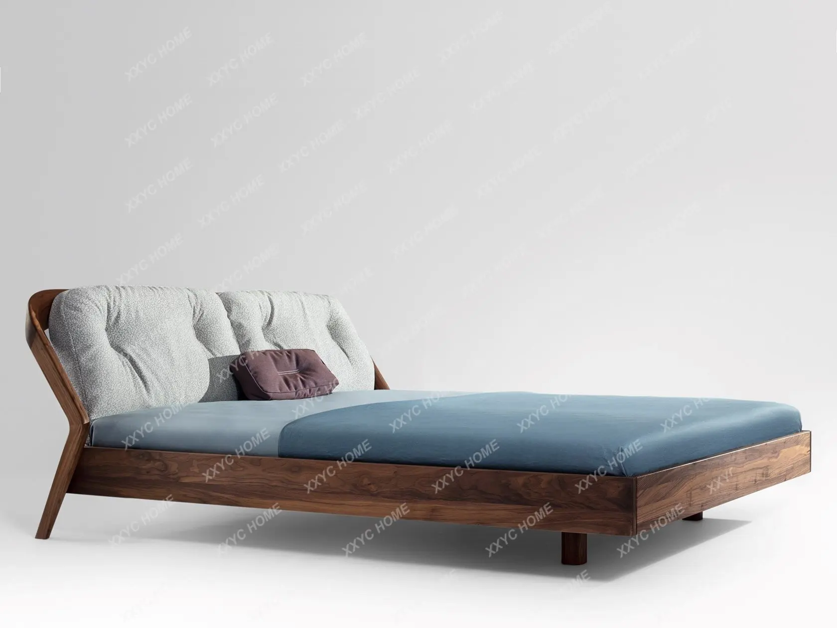 Black Walnut Nordic Simple Solid Wood Bed Modern Simple Soft Bag Bedroom Queen Bed Double Bed 
Black Walnut Nordic Simple Solid Wood Bed Modern Simple Soft Bag Bedroom Queen Bed Double Bed