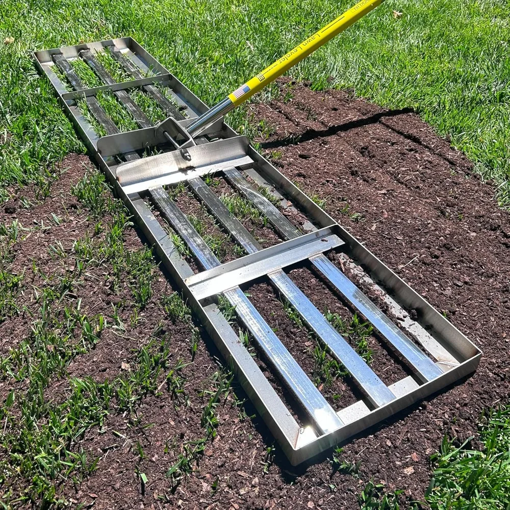 Rocklin™ Lawn Leveling Rake | Levelawn Tool | Level Soil or Dirt Ground Surfaces Easily | 48” x 10” Ground Plate | 78” Extra Lon 
Rocklin™ Lawn Leveling Rake | Levelawn Tool | Level Soil or Dirt Ground Surfaces Easily | 48” x 10” Ground Plate | 78” Extra Lon
