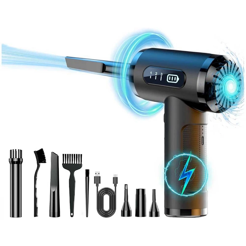 Compressed Air Blower With HD Display, Rechargeable And Portable Cleaning Kit For Computer, Home And Office
Compressed Air Blower With HD Display, Rechargeable And Portable Cleaning Kit For Computer, Home And Office
