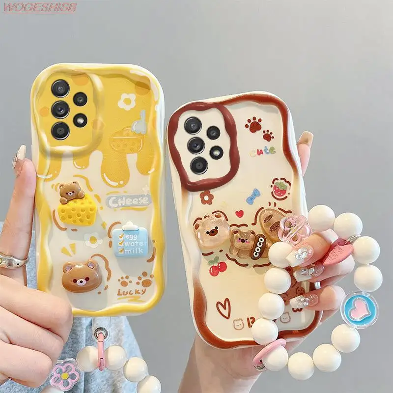 Curly Wave Edge Cream Bear Phone Case For Samsung Galaxy A50 A51 A52s A53 A54 A71 A72 A73 M32 M22 M54 F54 5G Wrist Strap Cover
Curly Wave Edge Cream Bear Phone Case For Samsung Galaxy A50 A51 A52s A53 A54 A71 A72 A73 M32 M22 M54 F54 5G Wrist Strap Cover