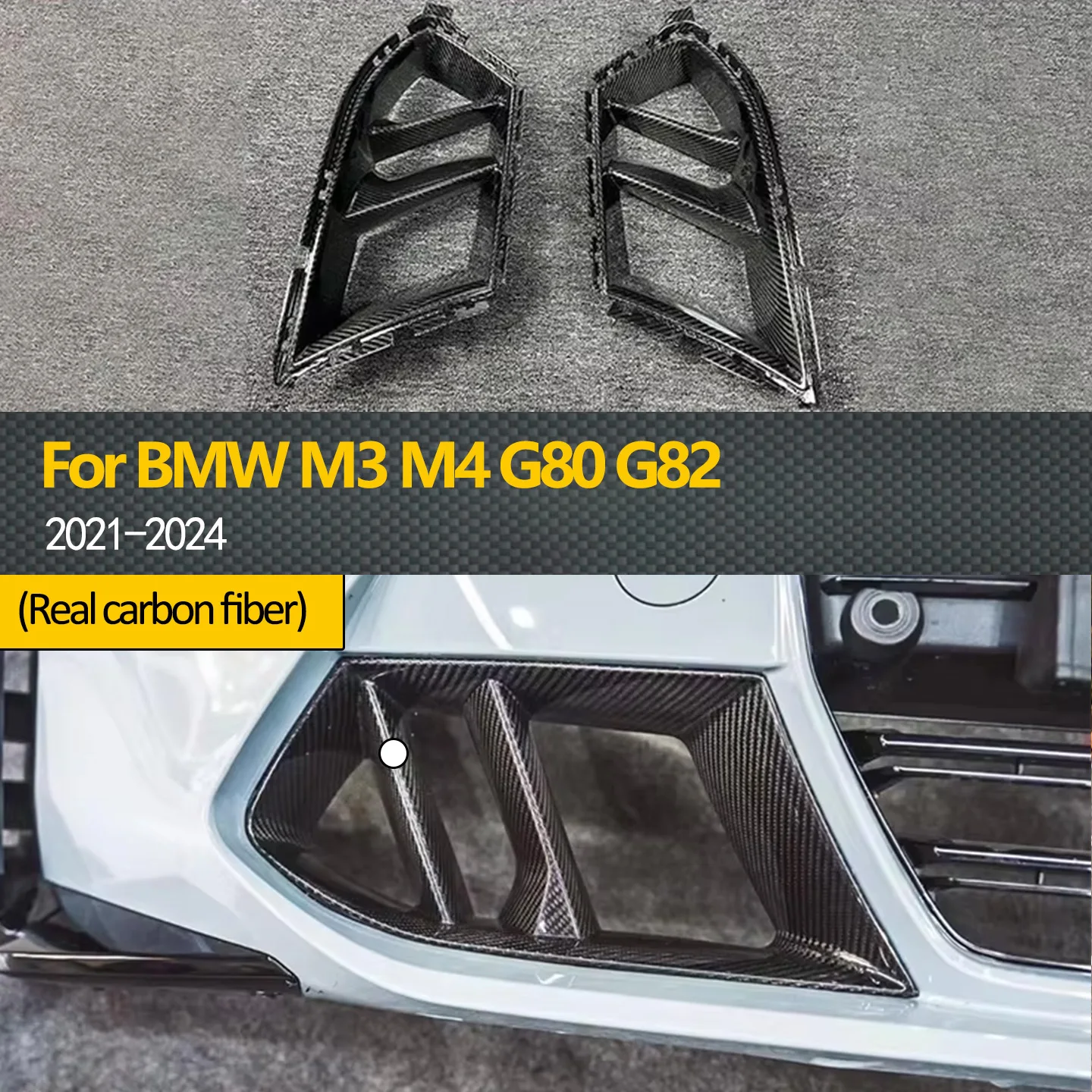 For BMW G80 M3 G82 M4 2021-2024 Fog Lamp Cover Dry Carbon Fiber Car Front Conduit Vent Cover Decorative Vent
For BMW G80 M3 G82 M4 2021-2024 Fog Lamp Cover Dry Carbon Fiber Car Front Conduit Vent Cover Decorative Vent