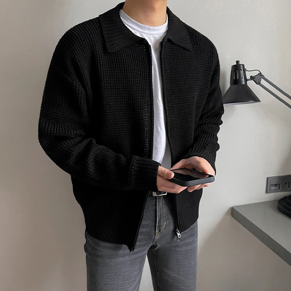 Knitted Sweater Long Sleeve Solid Color Turndown Collar Men Cardigan Single Breasted Autumn Knitwear Pullover Jackets B125
Knitted Sweater Long Sleeve Solid Color Turndown Collar Men Cardigan Single Breasted Autumn Knitwear Pullover Jackets B125